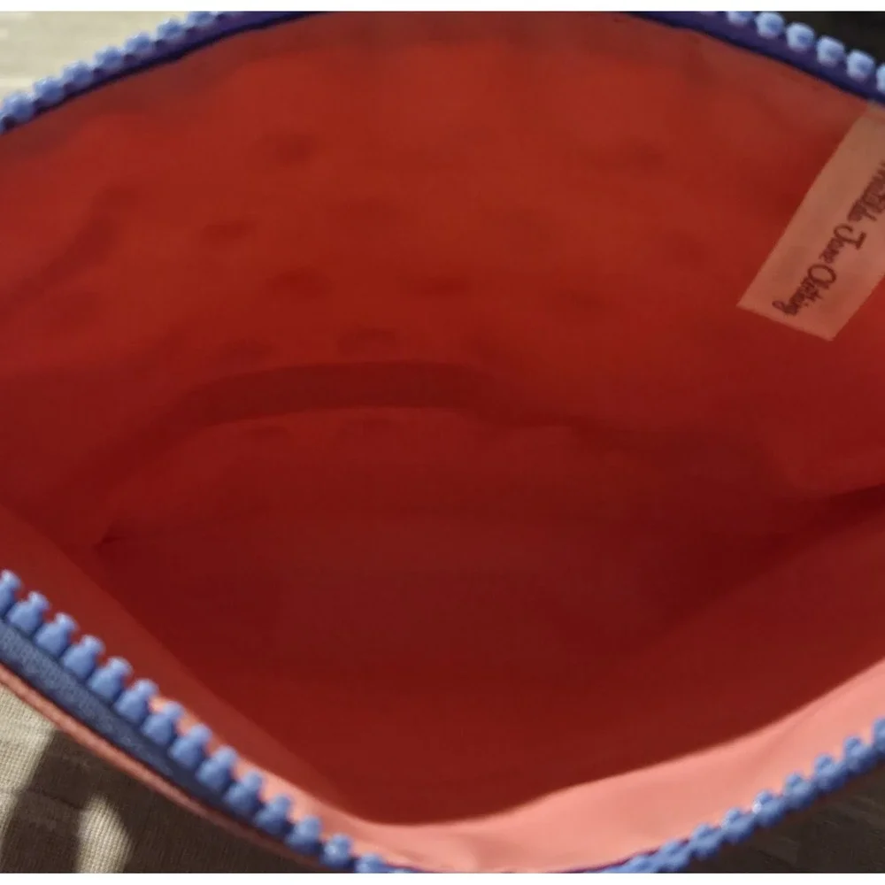 Matilda Jane‎ Clothing Company Cosmetic/Makeup Pouch Pink With Blue Polka Dot